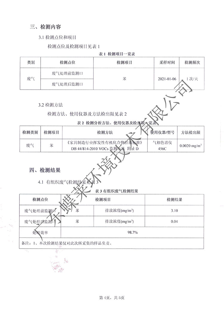 凈氣型通風(fēng)柜化學(xué)過濾器過濾效率檢測報(bào)告