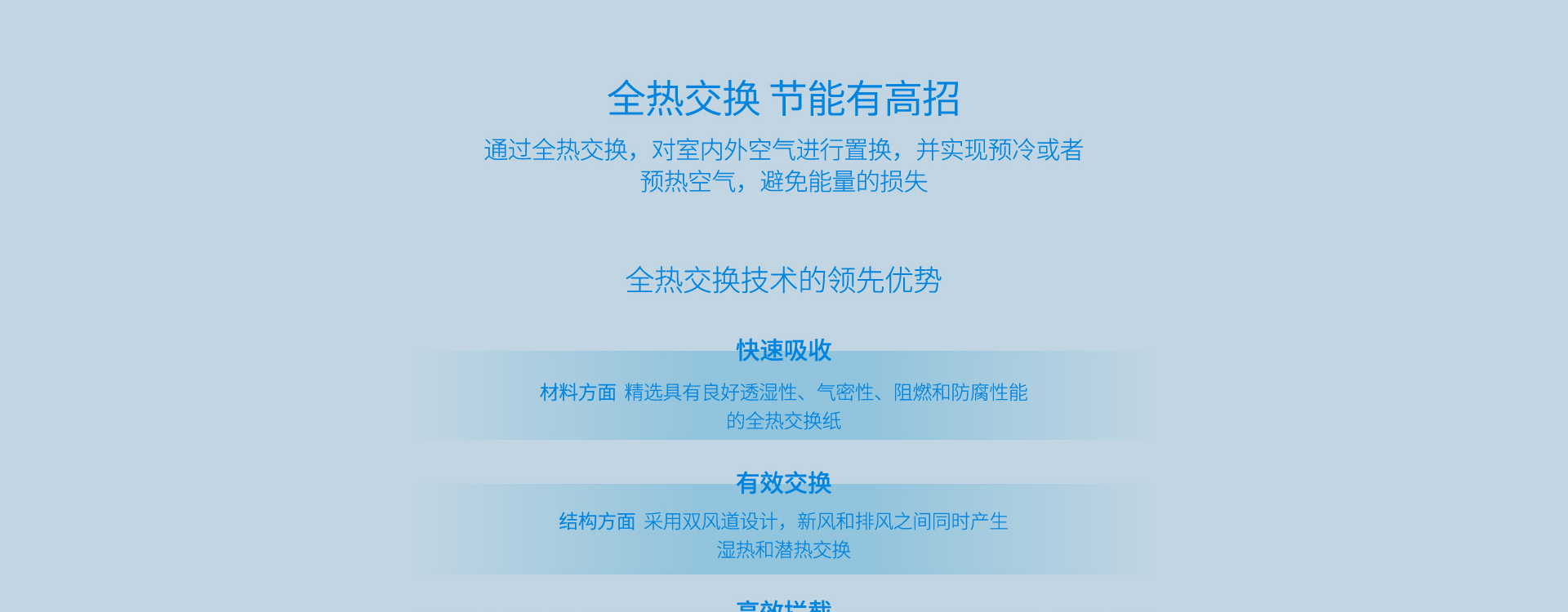 全熱交換，避免能量損失
